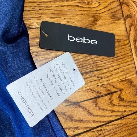 BEBE Women’s Blue Solid Fit And Flare Dress Size 6 NWT!!! - Picture 9 of 10